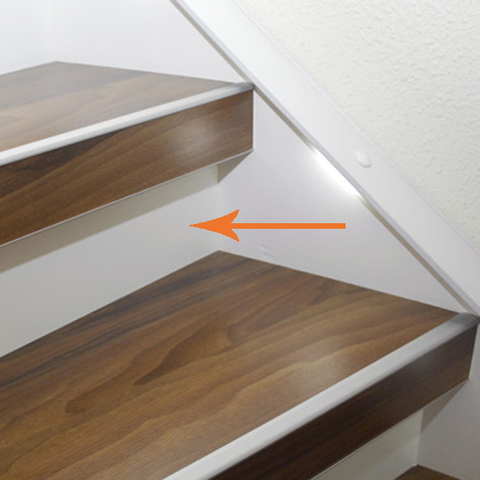 Setzstufenbelag Laminat im Dekor Weiß RAL 9010 (einseitig)